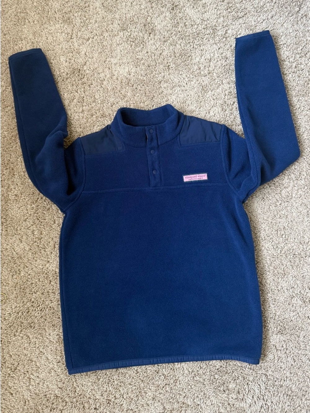 Vineyard Vines kids Blue Harbor Fleece Shep Shirt Long Sleeve M
